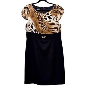 Y2K Mob Wife Power Dressing Midi Dress Womens Size 16 Quiet Luxury Office Siren